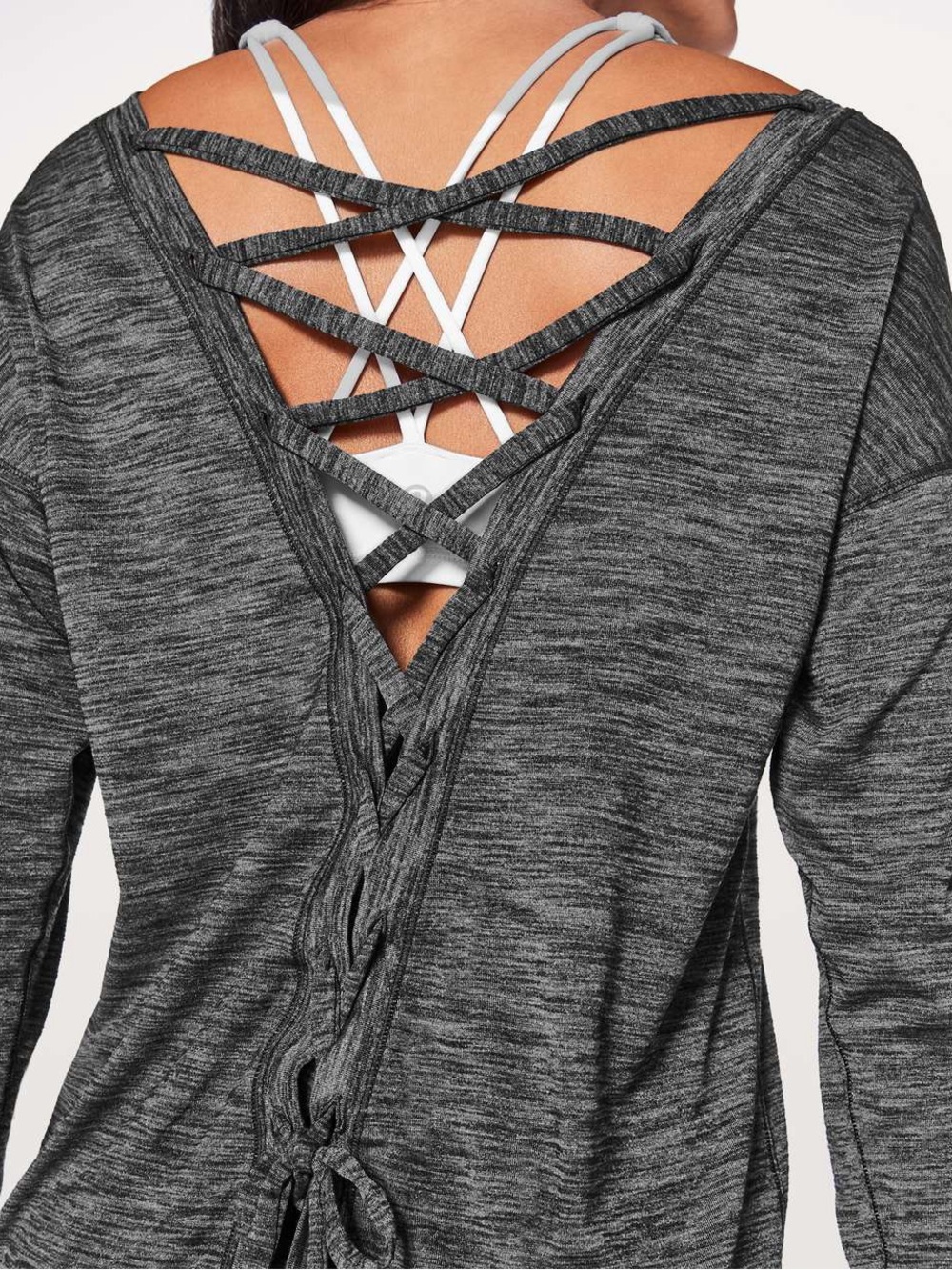 Lululemon Laced With Intent Long Sleeve Heathered Black